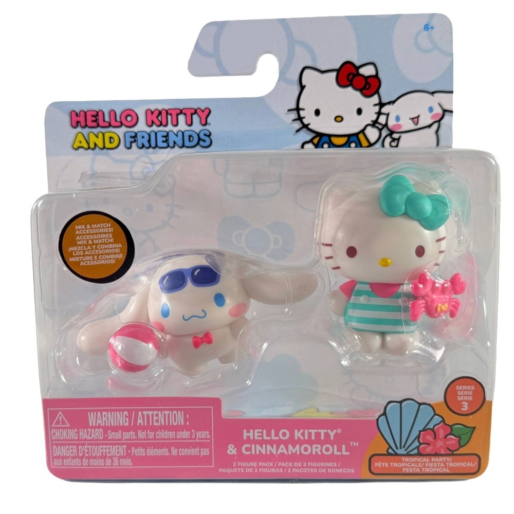 Sanrio Hello Kitty & Cinnamoroll Figure Set OS White New Tropical Party Series 3